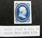 nystamps US Stamp # 63 Color Proof Mint Only 50 Exist Rare $750    A24x3890