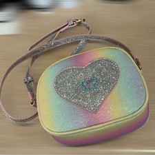 New Mipasties Heart Rainbow Glitter Crossbody Purse  Kids Mini Bag