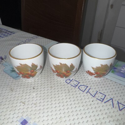Royal Worcester Evesham Vale Fruit Green Rim Individuals 3er Set 