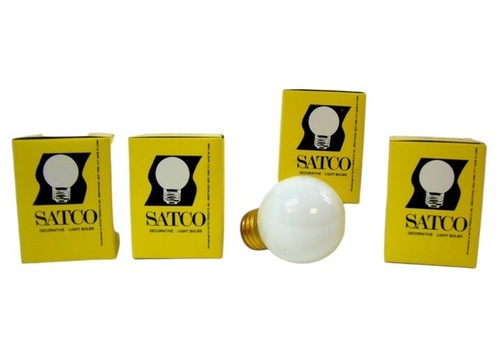 Satco S3843 Decorative Light Bulb 60W, 120V, G16, White 4 Pack New - Picture 1 of 6