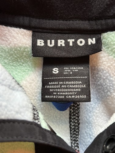 Burton Spark Fleece Anorak Sweater T-Snap Floral Abstract Pullover Girls Size S - Picture 4 of 6