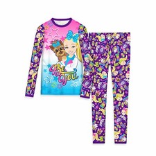 ClimateRight Girls Poly Spandex JoJo Siwa 2pc Top  Pants Thermal Underwear Set