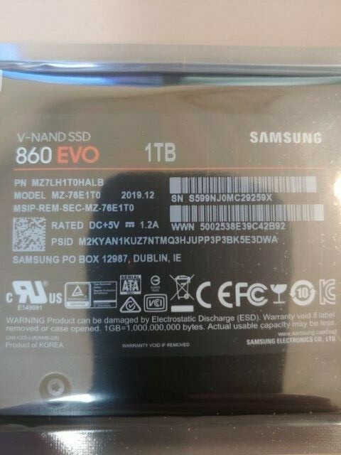 Samsung 860 Evo 1tb Internal 2 5 Inch Mz 76e1t0b Am Solid State Drive For Sale Online Ebay