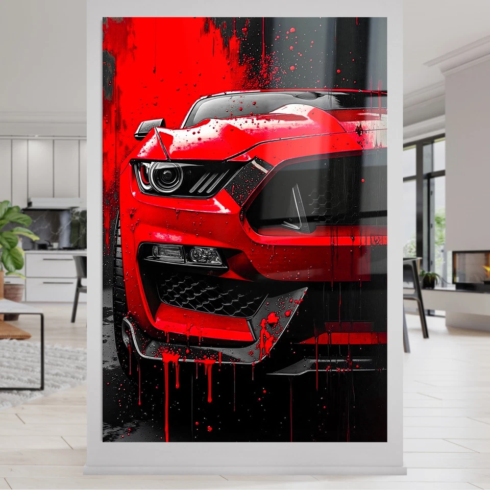 ✅ Wandbild, FORD MUSTANG - Abstrakt Auto, Acrylglas, Leinwand, Poster Bilder - Bild 4 von 4