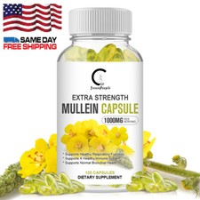 Mullein Leaf 1000mg Verbascum Thapsus - 120 Capsules, Herbal Supplement