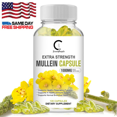 Mullein Leaf 1000mg (Verbascum Thapsus) - 120 Capsules, Herbal Supplement