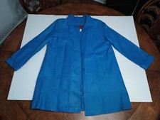 Marc Mattis Blue 100% Genuine Leather Coat Long Size Large