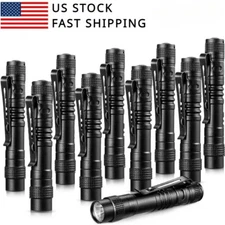 10x LED 1000 Lumens Mini Penlight Flashlight Torch Pocket Pen Light with Clip