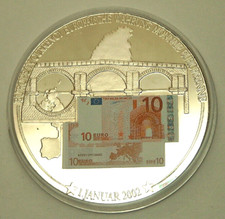 Liberia 1$ Münze 2002 Banknote 10 Euro 2002 Architektur Ø 50mm Farbe 1. Serie