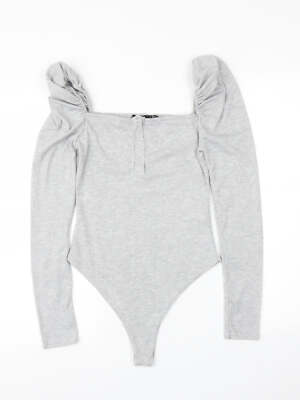 PRETTYLITTLETHING Damen grau Polyestermischung Trikot Einteiler Größe 6