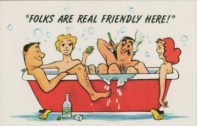 #ad Eau Claire Wisconsin Folks Are Real Friendly Here Chrome Vintage Post Card $7.25