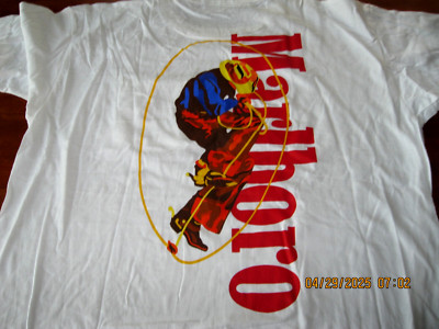 NWOT Vintage 90s Marlboro Western Cowboy Graphic Mullet Promo T-Shirt XL ROPER