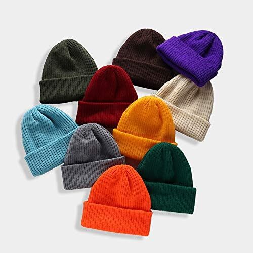 NUOVO berretto berretto tinta unita uomo donna accogliente per inverno cappello caldo UK foto 3