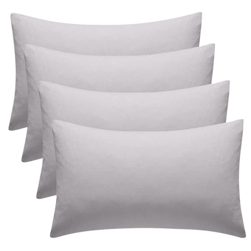 4 Pack Pillow Cases Brushed Microfibre Plain Pillowcases Envelope Close 50x75cm - Picture 21 of 74