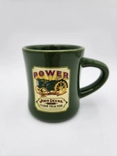 JOHN DEERE Farm Tractor Coffee Tea Mug Green Ceramic Cup Power Farmer