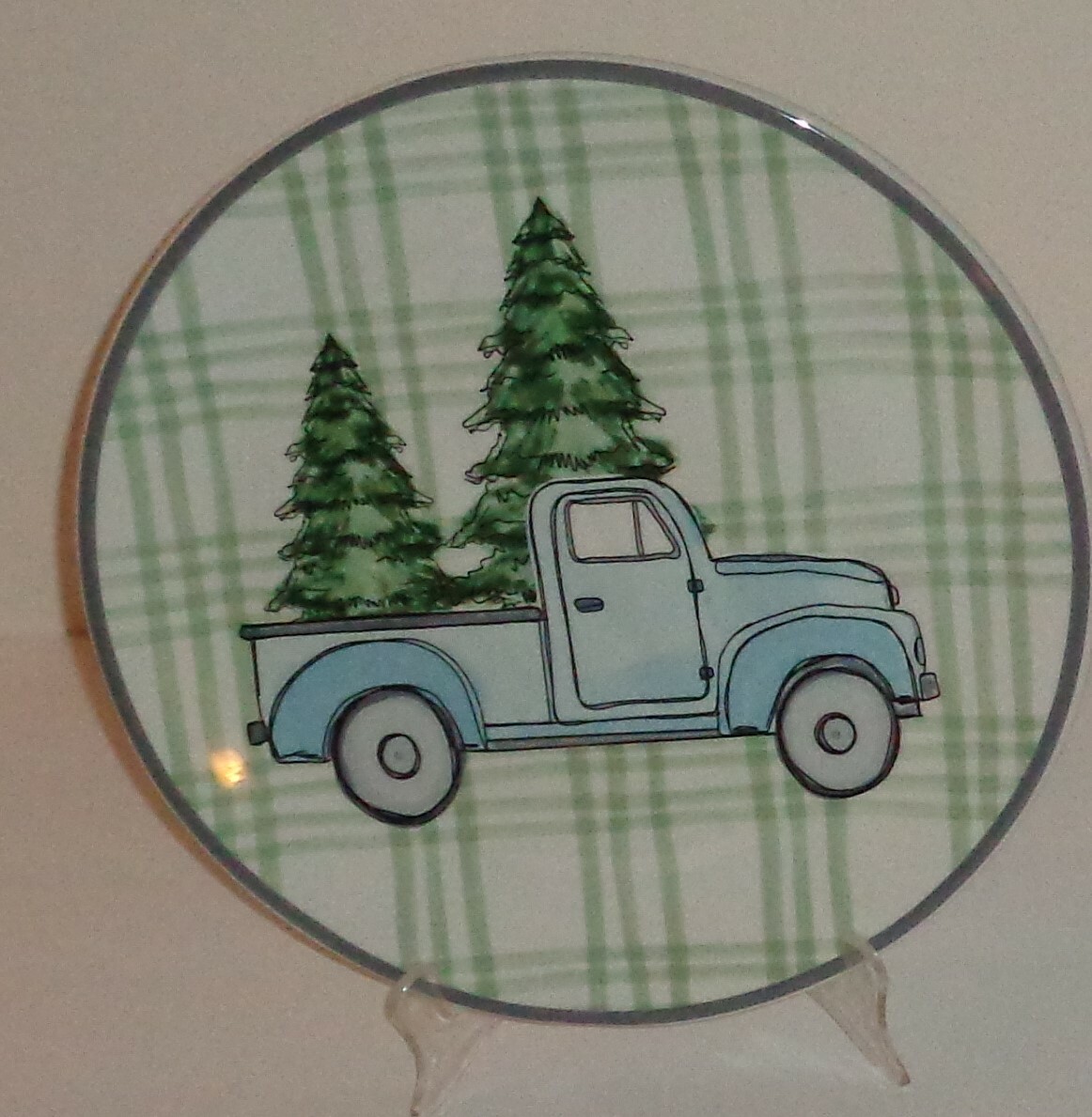 Robert Stanley Home Collection Blue Truck Dinner Plate 10 1/4" New
