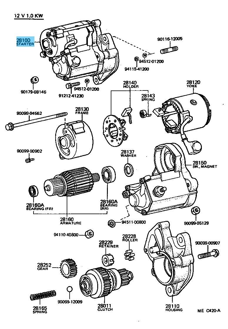 TOYOTA LAND CRUISER FJ4# 1982-1983 Genuine Engine Starter Assy