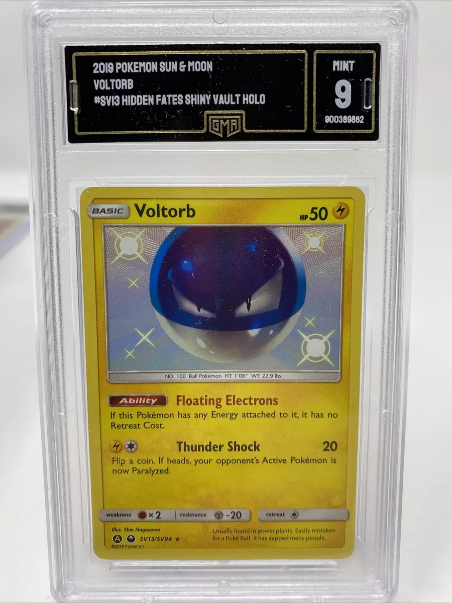 Voltorb SV13/SV94 Hidden Fates Shiny Vault Holo Pokemon Card Near Mint