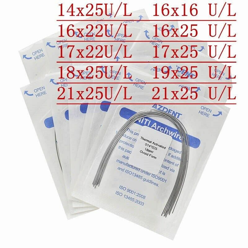 100 Pz Filo Arco Ortodontico Dentale AZDENT NITI Rettangolare - Foto 11