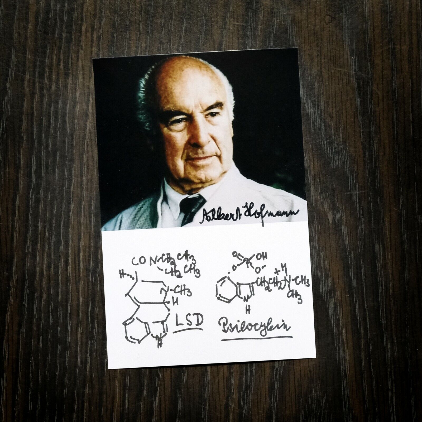 Albert Hofmann Autograf Autograf Zdjęcie LSD Formuła psylocybiny