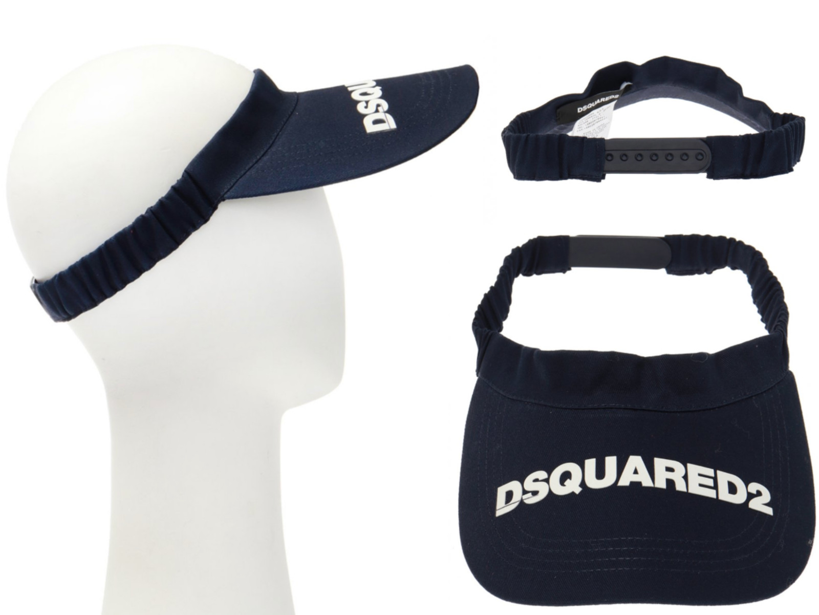 Dsquared2 Unisex Iconic Logo-Patch Visor Cap Tennis Golf Hat Sunshade