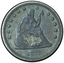 1877 Seated Liberty Quarter XF Condition