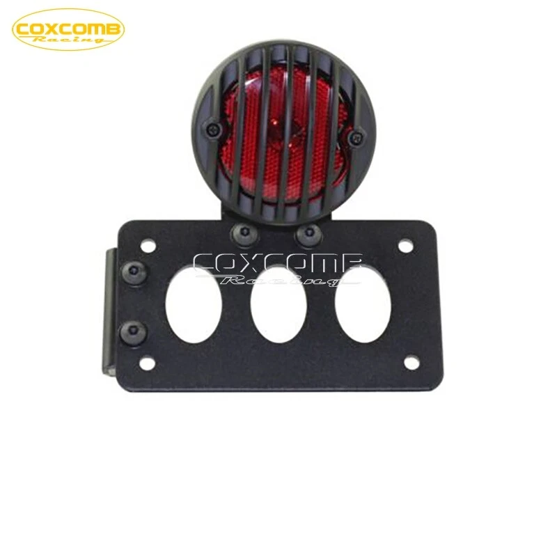 Luz trasera de montaje lateral con soporte de matrícula para Harley Dyna Bobber Chopper Foto 2 de 4