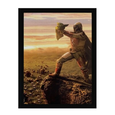 Lion King Baby Yoda Star Wars Darth Vader Mandalorian Art Picture Print