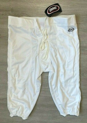 BIKE Football Pants YOUTH WHITE 2-slot - fits size 38'' - 39'' waist - YOUTH XXL