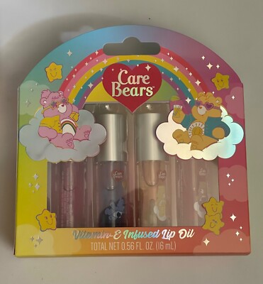 Taste Beauty x CARE BEARS Sealed NIB Vitamin E Infused 4 Flavored Lip Oil Set