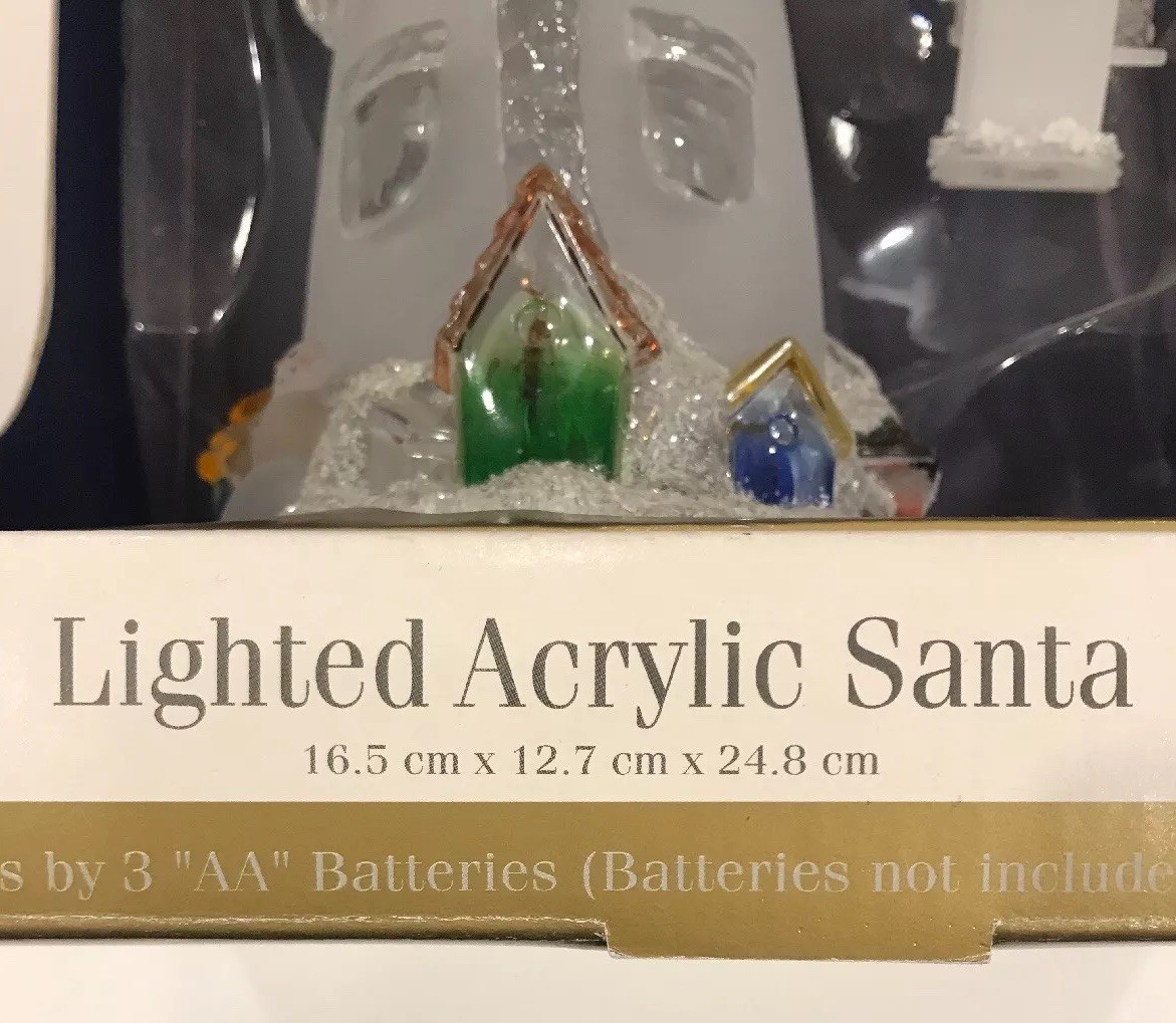 NEW MB Merry Brite Lighted Acrylic Santa (2003). Battery Operated