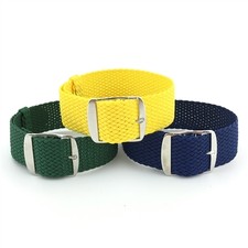 Brazilian 3 Pack Perlon Braided Woven Watch Strap/Band With Steel Buckle 20mm