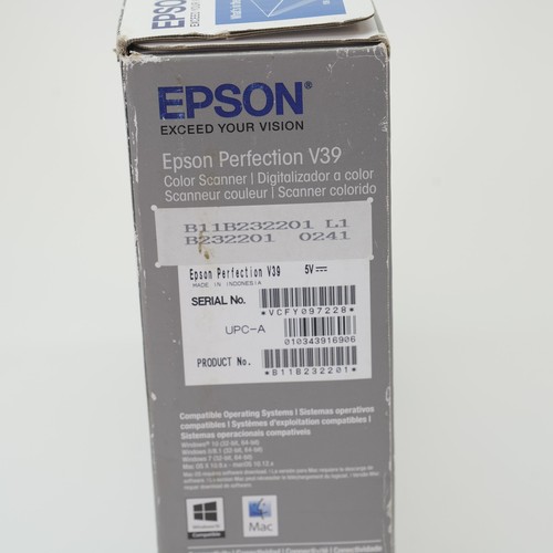 Epson Perfection V39 Color Photo & Document Scanner 4800 dpi NEW Open Box! - 第 3/18 張圖片
