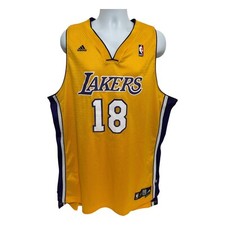 Adidas Lakers Sasha Vujacic #18 Yellow Mens XXL NBA Jersey Embroidered