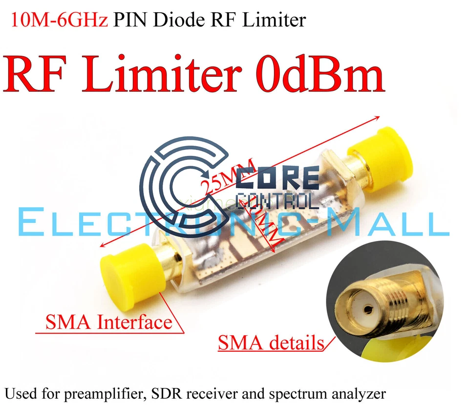 new 0dBm 10M-6GHz SMA PIN Diode RF Limiter Radio Frequency Limiter - Image 4 of 4
