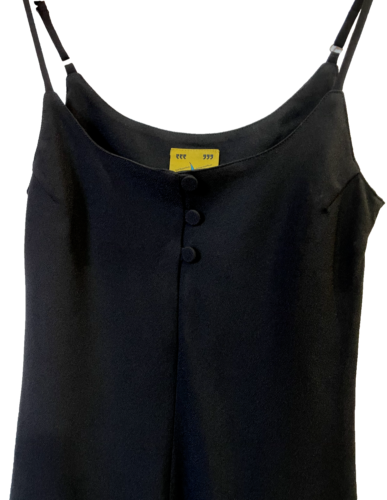 UNIF Ace Short Mini Black Dress Size Medium buttons adjustable straps sleeveless