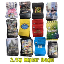 50pc Mylar bags 3.5 G | Resealable| Smell-Proof Food Storage| Snack BagS