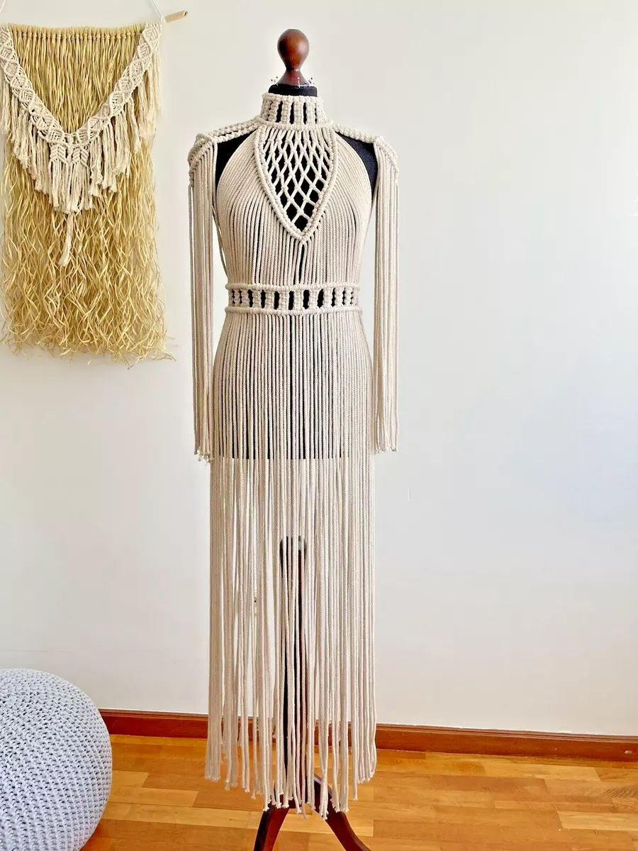 Macrame Dress, Handmade Festival clothing, Boho fashion