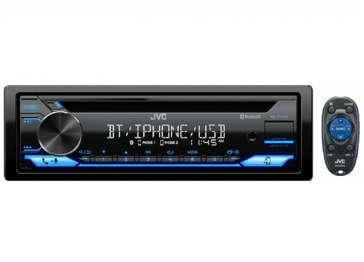 JVC KD-T711BT 1DIN CD PLAYER BLUETOOTH USB AUX IPHONE CAR STEREO