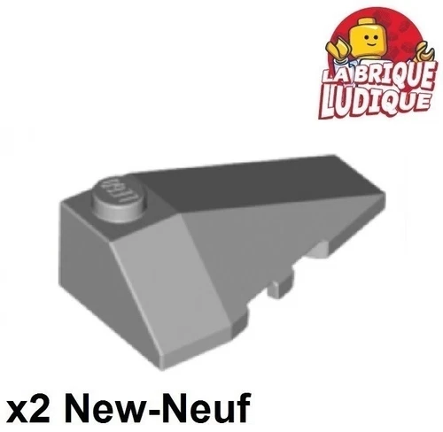 LEGO 2x Wedge 4x2 Triple Rechts Gerade Slope Lego Grau / Light Bluish Gray 43711
