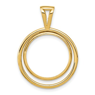 14k Gelbgold Double Circle Prong Set US Mercury Dime Coin Bezel