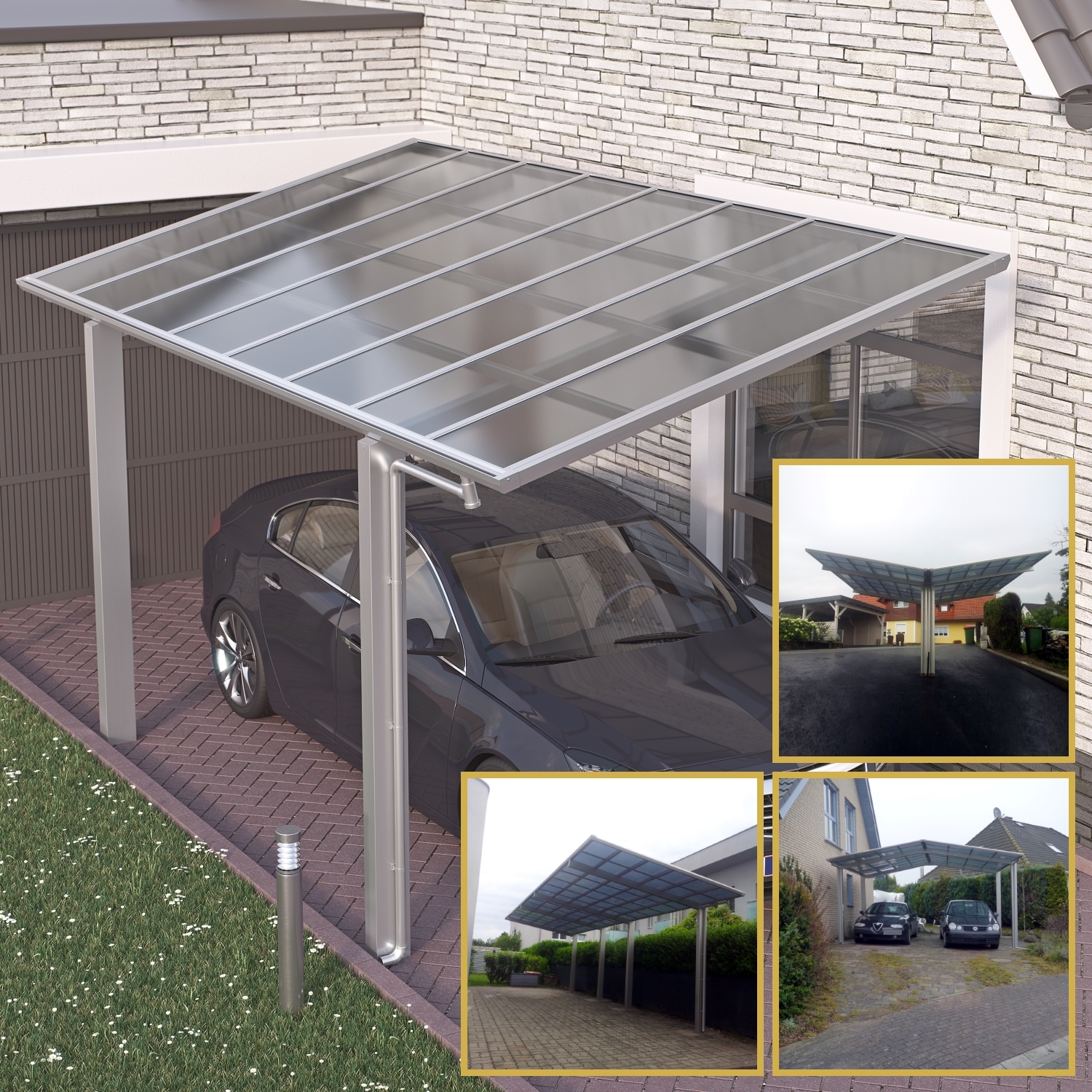 Doppelcarport Bausatz Aluminium Edelstahl Carport