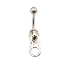 Navel Ring with Zipper Design 14g
