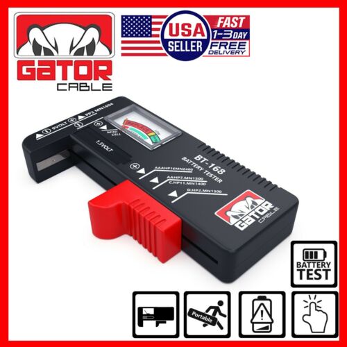 Battery Volt Tester Checker Universal For AA AAA C D 9V 1.5V Cell Coin Batteries - Picture 1 of 13