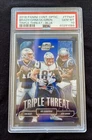 2018 Contenders Optic Tom Brady Rob Gronkowski Triple Threat Blue 6/25 PSA 10