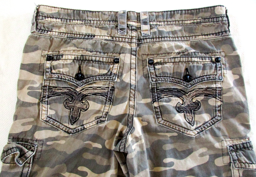 Rock Revival Cargo Shorts Herren 38 (Maße 40") Sand Camo Camouflage Gorpcore