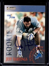 1996 Pro Line II Jeff Hartings Rookie Autograph Auto #152/1370 Lions
