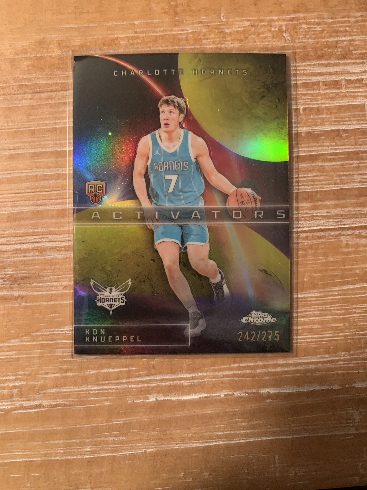 KON KNUEPPEL 2025 Topps Chrome Basketball YELLOW REFRACTOR Activators RC #/275