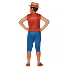 Netflix One Piece Luffy Youth Costume Set InSpirit Designs Size M 7-8 Red Blue