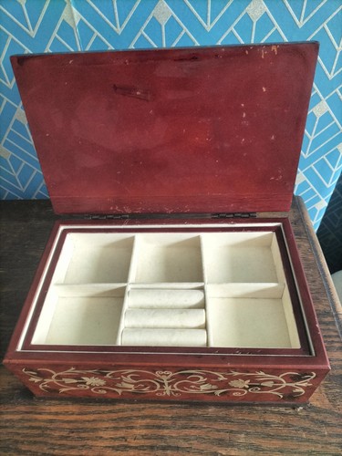 Joyero de madera estilo oriental vintage bandeja elevadora de gran tamaño de Mele - Imagen 3 de 10